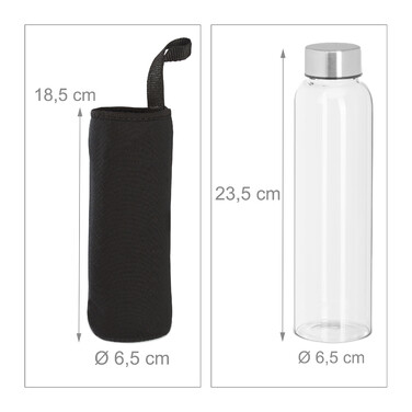 Relaxdays 4er Set Trinkflasche 500 ml