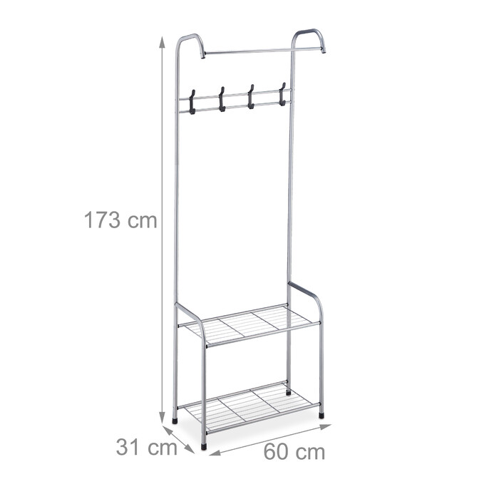 Relaxdays Garderobe mit 2 Schuhablagen