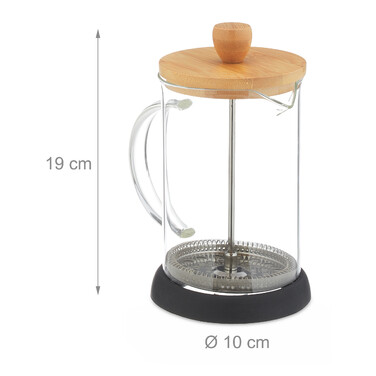 Relaxdays Kaffeebereiter mit Bambusdeckel