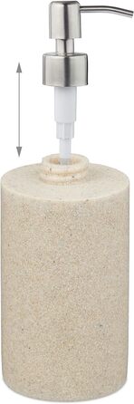 Relaxdays Seifenspender, 180ml, nachfüllbar, Bad/WC/Küche, Flüssigseifenspender, Polyresin, Edelstahlpumpe