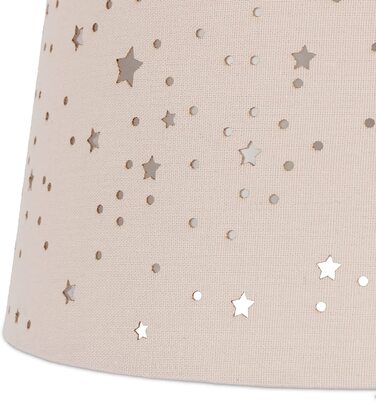 Relaxdays Kinderzimmerlampe Sterne, hängende Schirmlampe für Mädchen, Sternenhimmel Motiv, E27, runder Stoffschirm, rosa, 122