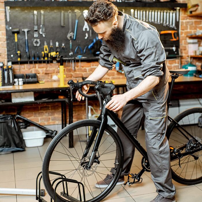Relaxdays Fahrradständer, für 2 Fahrräder, aus Metall, mit Montagematerial für Boden, HxBxT: 27 x 40,5 x 33 cm, schwarz
