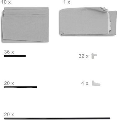 Relaxdays Schuhschrank Valentin, 9 Ablagen, HBT 161 x 88 x 30 cm, anthrazit