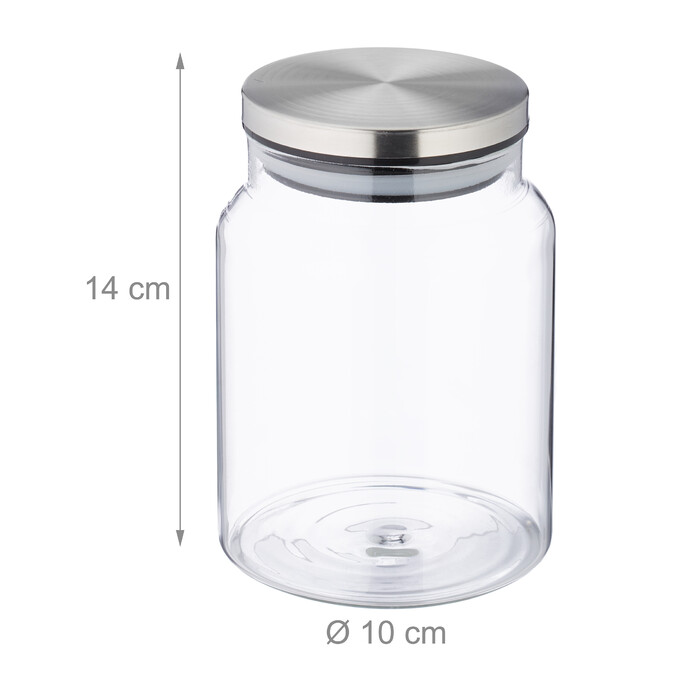 Relaxdays 3er Set Vorratsgläser mit Deckel 700 ml