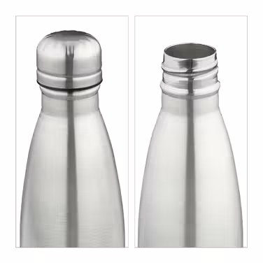 Relaxdays Trinkflasche Edelstahl 500 ml