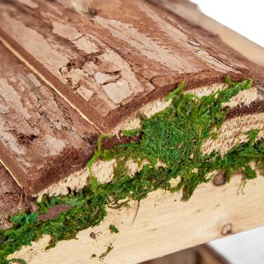 Relaxdays Vogelfutterhaus, Holz, HBT: 19x22x16,5 cm, Garten, Vogelfutterspender, Natur