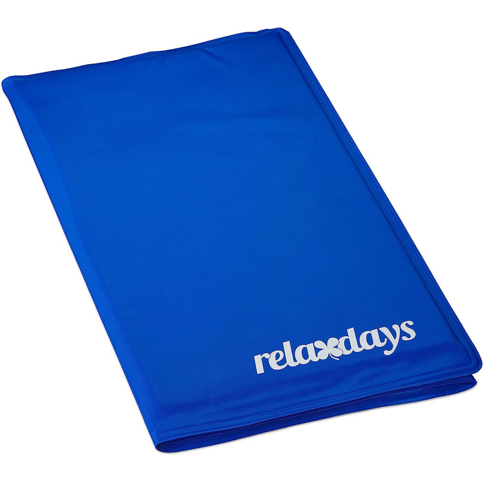 Relaxdays Kühlmatte Hund, selbstkühlend, abwischbar, robust, mit Gel, Kühldecke für Tiere, Kältedecke  blau, Polyester (50 x 90 cm)