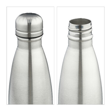 Relaxdays Trinkflasche Edelstahl 500 ml
