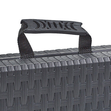 Relaxdays Gartentisch in grauer Rattan-Optik