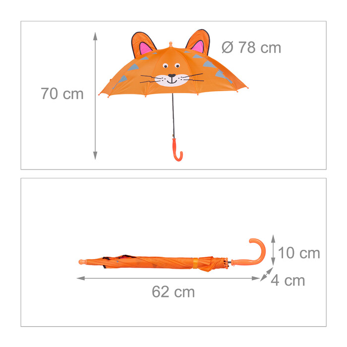 Relaxdays Kinder Regenschirm 'Tiger'