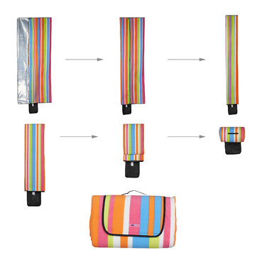 Relaxdays XXL Picknickdecke 200x300 cm gestreift