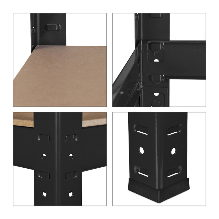Relaxdays Schwerlastregal 220 cm schwarz