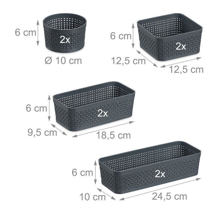 Relaxdays Schubladen Organizer im 10-tlg. Set