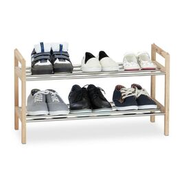 Relaxdays Walnuss Schuhregal erweiterbar
