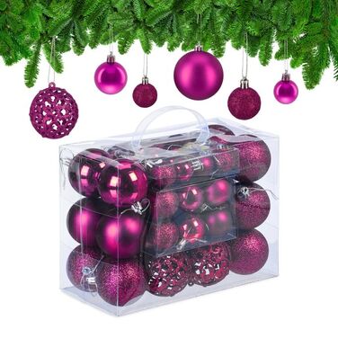 Relaxdays Weihnachtskugeln im 50er Set