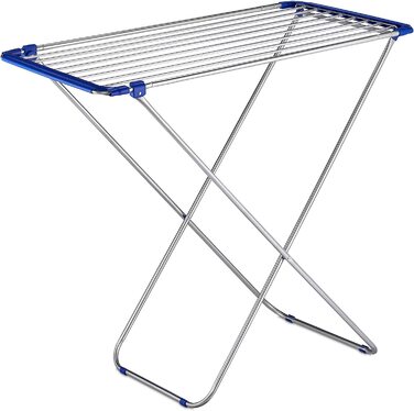 Relaxdays Wäscheständer ausziehbar, klappbar, Edelstahl, 13,6 m Trockenlänge, Standtrockner HBT 97 x 176 x 55 cm, Silber, 1 S