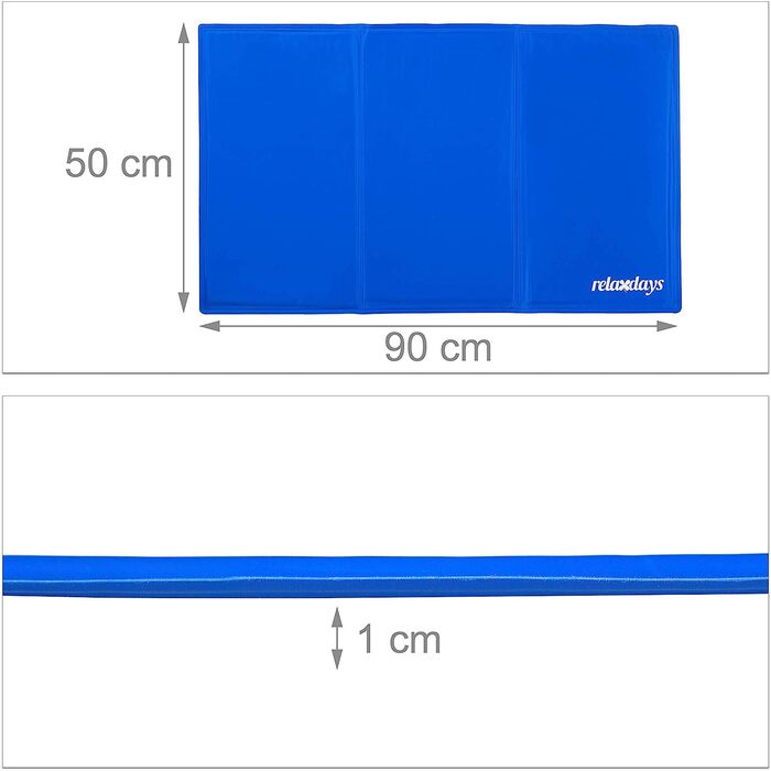 Relaxdays Kühlmatte Hund, selbstkühlend, abwischbar, robust, mit Gel, Kühldecke für Tiere, Kältedecke  blau, Polyester (50 x 90 cm)