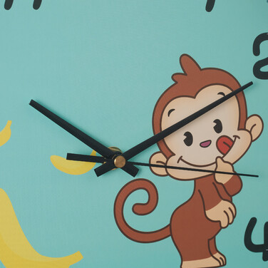 Relaxdays Wanduhr Affe für Kinder