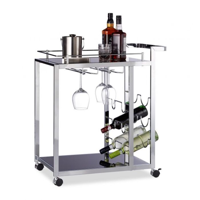 Relaxdays Servierwagen Glas BARON