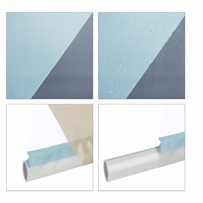 Relaxdays Duschrollo,  Dreieck Muster, Seilzug, Flexible Montage, Duschvorhang für Badewanne & Fenster, bunt (120x240 cm)