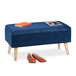 Relaxdays Samt Sitzbank mit Stauraum