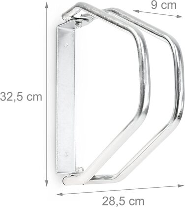 Relaxdays 4x Fahrradständer Set, Wandparker, verstellbar, HBT 32,5x9x28,5cm, Silber