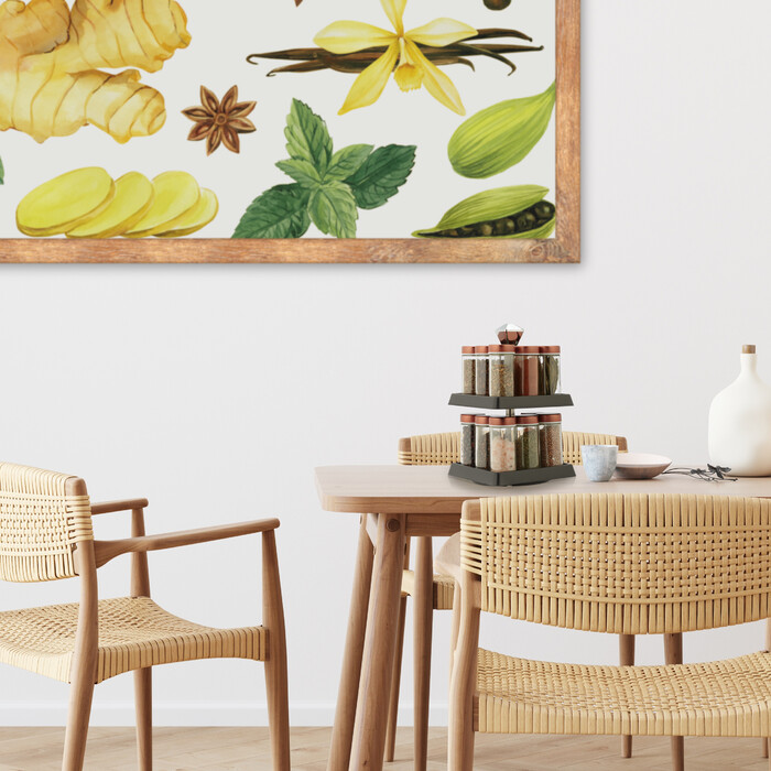 Relaxdays Drehbares Gewürzregal mit 16 Gläsern
