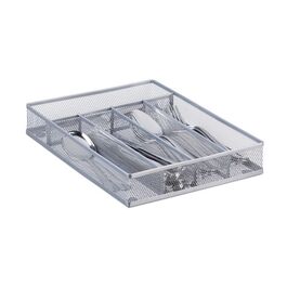 Relaxdays Besteckkasten Metallgeflecht M