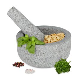 Relaxdays Granit Mörser mit Stößel