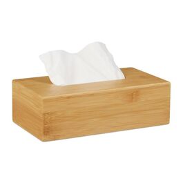 Relaxdays Kosmetiktücherbox Bambus 27,5 cm