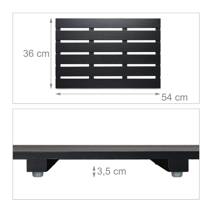 Relaxdays Bambus Badematte schwarz