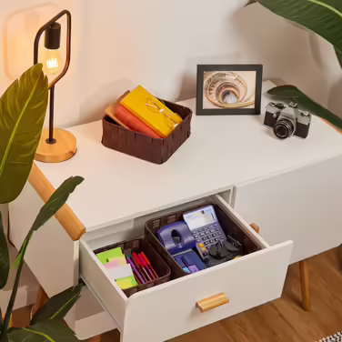 Relaxdays Brauner Aufbewahrungskorb 3er Set