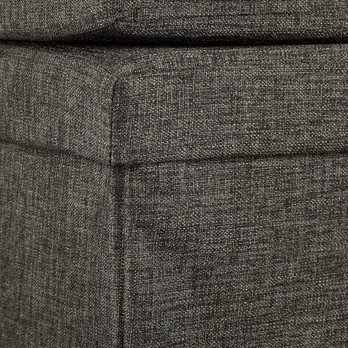 Relaxdays Faltbarer Sitzhocker mit Lehne, Stauraum, Leinen, 73x76x38 cm, Braun