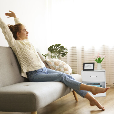 Relaxdays Nachttisch mit Schublade