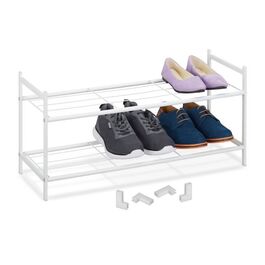 Relaxdays Stapelbares Schuhregal 2 Ebenen