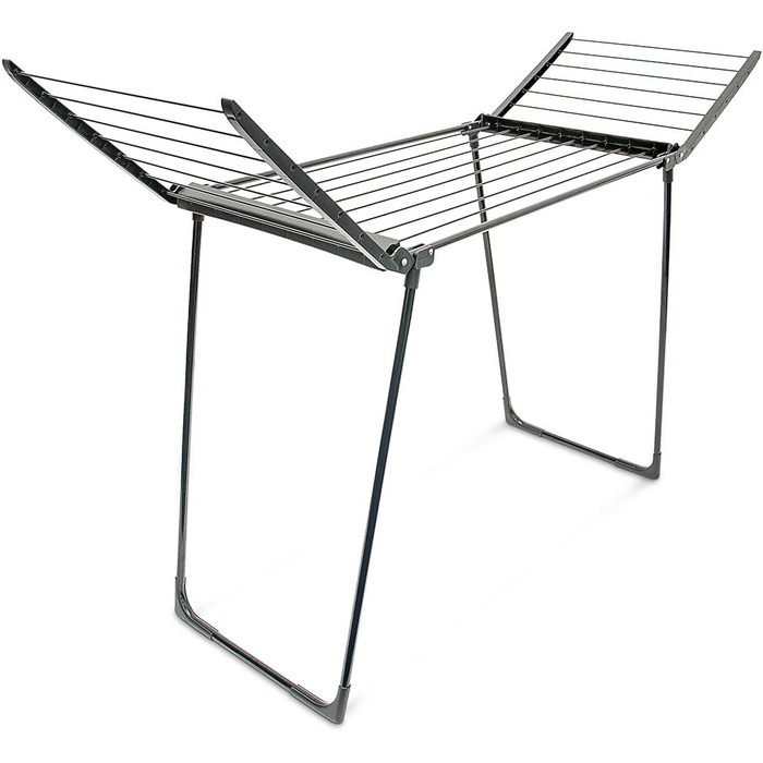 Relaxdays Standtrockner H x B x T: ca. 104 x 169 x 54,5 cm wetterfester Wäschetrockner klappbar mit Wäscheleinen und einer Trockenlänge von 13 m für Wäsche, Kleidung, Textilien etc, schwarz