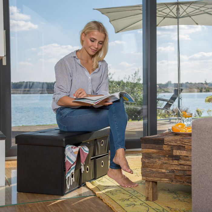 Relaxdays Sitzbank mit Stauraum