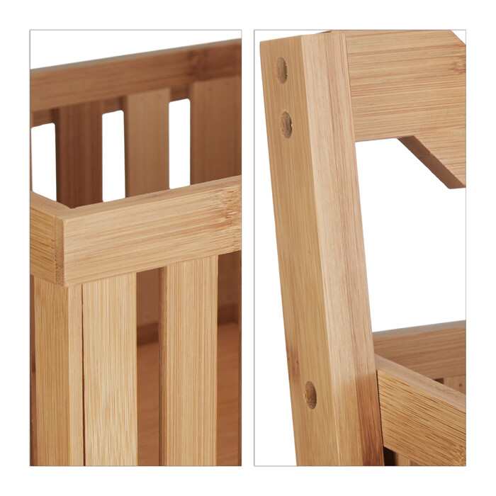 Relaxdays Badregal Bambus 3 Körbe