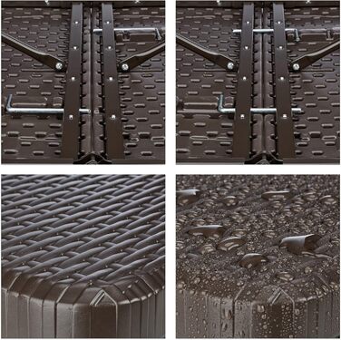 Relaxdays Gartentisch klappbar BASTIAN, groß, Tragegriff, stabiler Campingtisch, H x B x T: 72 x 178 x 74 cm, (Braun)
