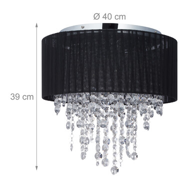 Relaxdays Deckenlampe Organza Kristall