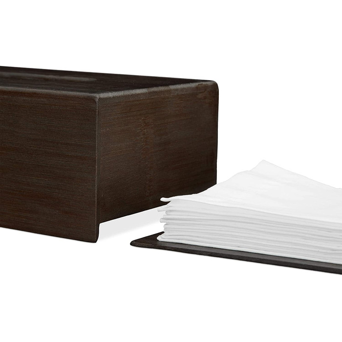 Relaxdays Tücherbox Bambus, Taschentuchbox mit Schiebeboden, Tissue Box für Taschentücher, HBT: 7,5x24x2cm, Dunkelbraun (2)