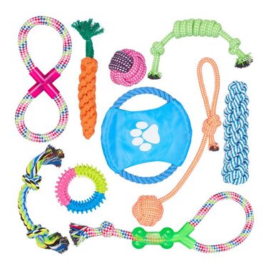 Relaxdays Hundespielzeug Set 10 teilig