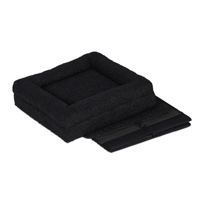 Relaxdays Schwarze Katzenhöhle mit Sitzauflage