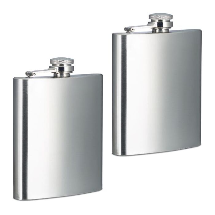 Relaxdays Flachmann 2er Set 200ml