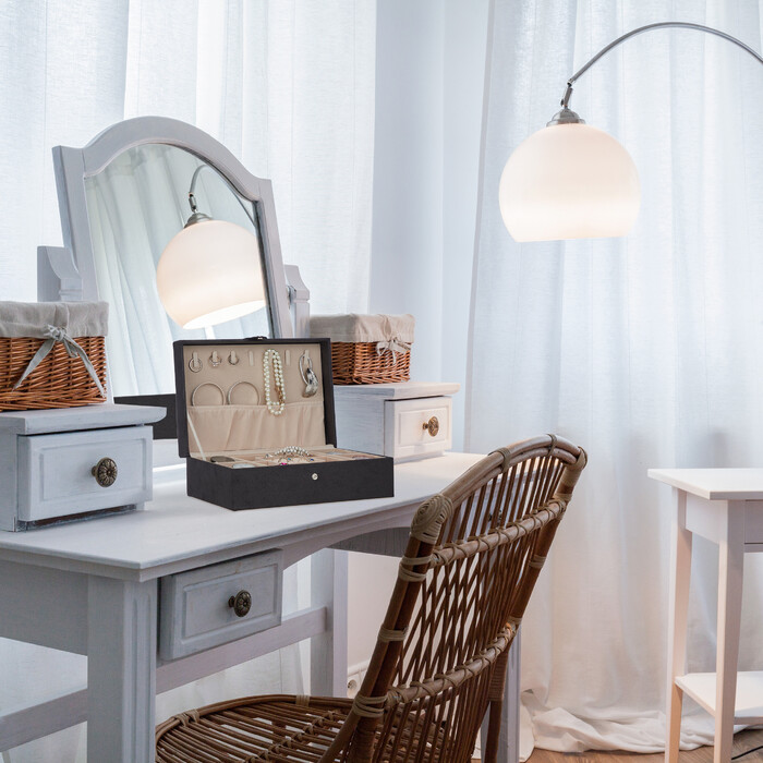 Relaxdays Schmuckkästchen in Lederoptik