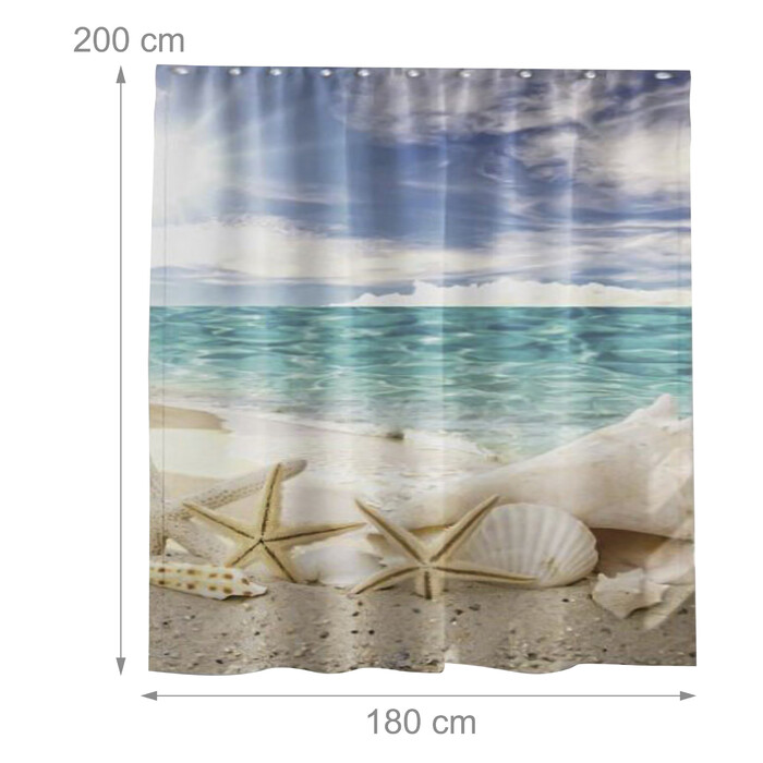 Relaxdays Duschvorhang 180x200 cm mit Motiv