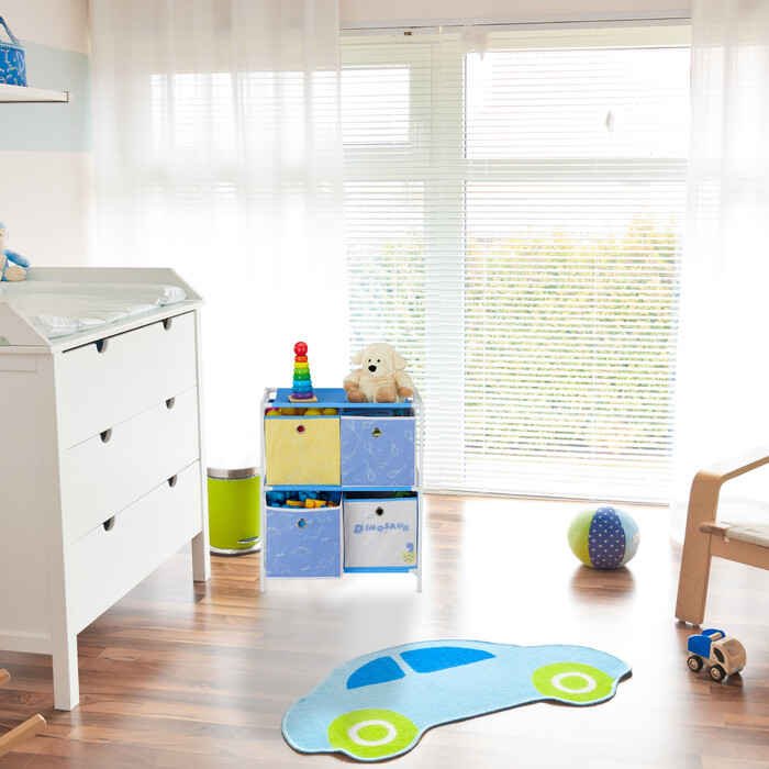 Relaxdays Kinderregal Dino mit Boxen