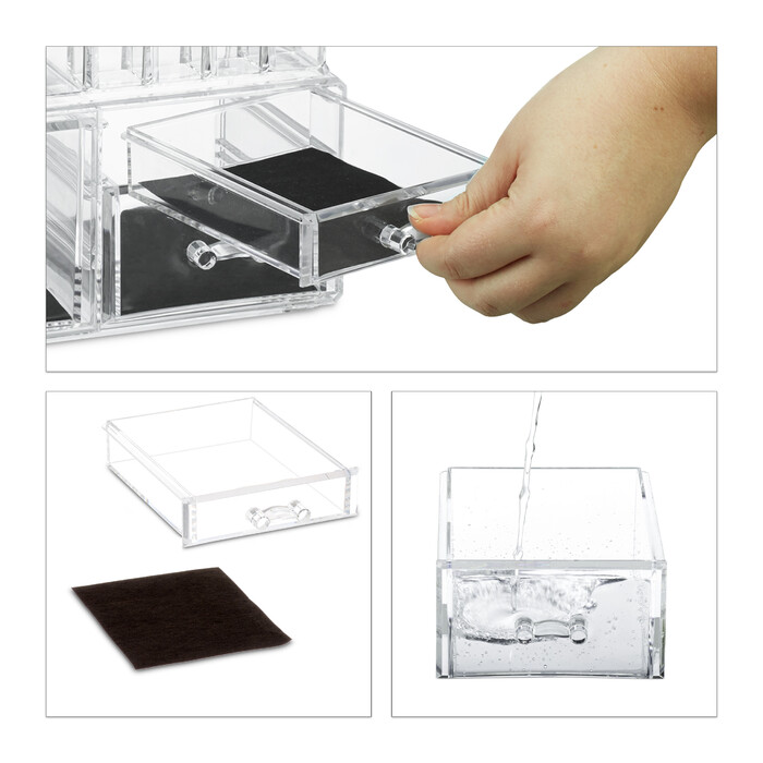 Relaxdays Make-Up Organizer mit 4 Schubladen