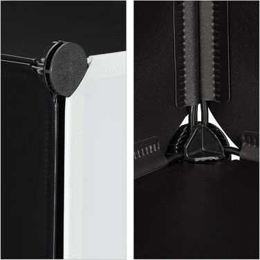 Relaxdays Schuhschrank, 24 Fächer, modular, Kunststoff & Metall, 125x125x32 cm, schwarz-weiß