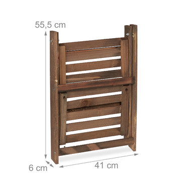 Relaxdays Blumentreppe Holz dunkelbraun